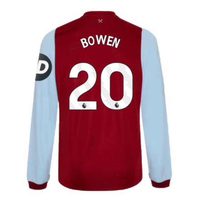 2023-2024 West Ham Long Sleeve Home Shirt (BOWEN 20)-Vantage Point Soccer