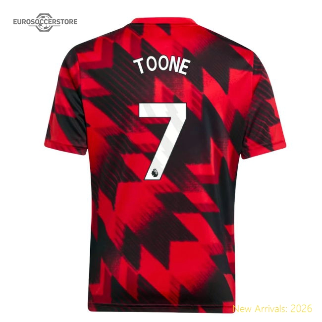 2025-2026 Man Utd Pre-Match Shirt (Red) - Kids (Toone 7)-Football Jersey Hub