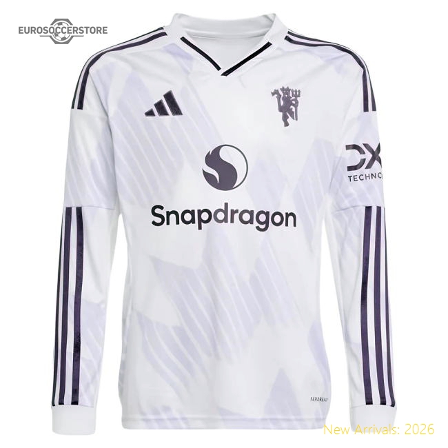 2025-2026 Man Utd Long Sleeve Away Shirt (Kids) (Yoro 15)-Football Jersey Hub