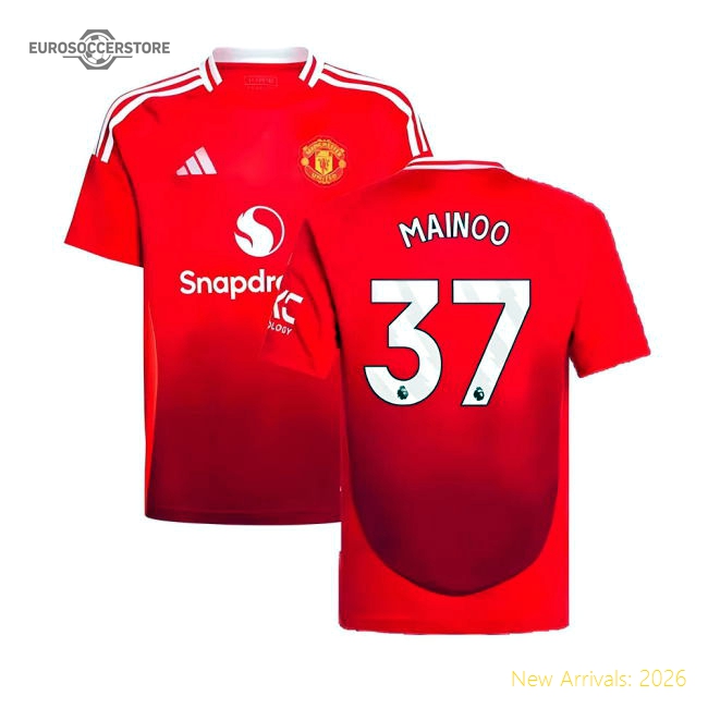 2024-2025 Man Utd Home Shirt (Kids) (Mainoo 37)-Football Jersey Hub