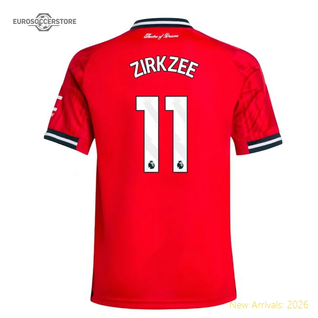 2025-2026 Man Utd Home Shirt (Kids) (Zirkzee 11)-Football Jersey Hub