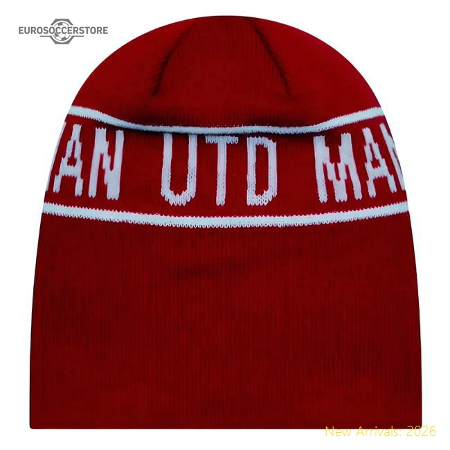 Man Utd Cuff Knit Hat Skull Beanie (Red)-Football Jersey Hub