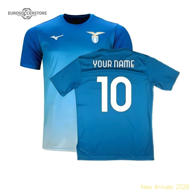 2024-2025 Lazio Graphic Training Shirt (Royal) (Your Name)-Vantage Point Soccer