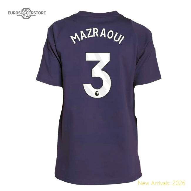 2025-2026 Man Utd Training Tee (Aurora Plum) - Kids (Mazraoui 3)-Football Jersey Hub
