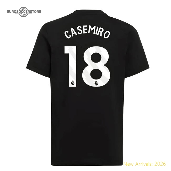 2025-2026 Man Utd EU Training Tee (Black) (Casemiro 18)-Football Jersey Hub