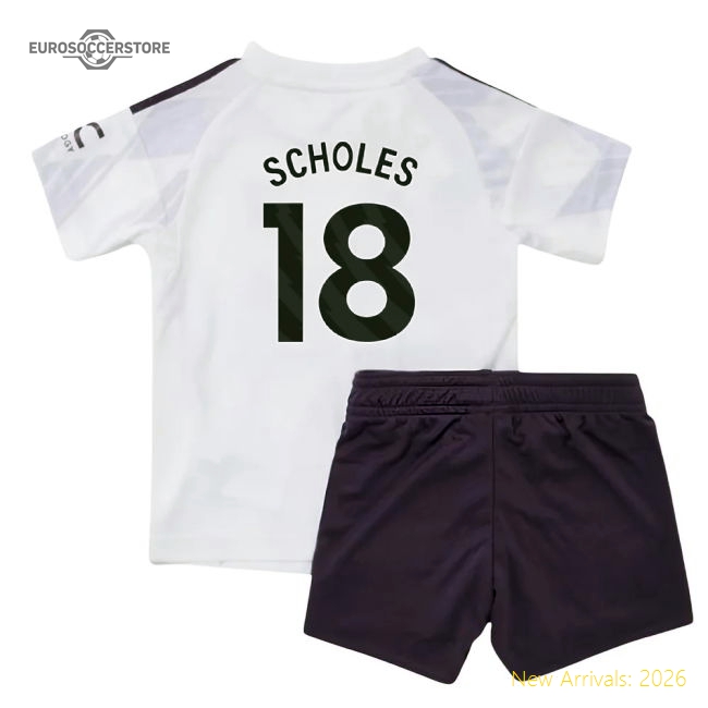 2025-2026 Man Utd Away Baby Kit (Scholes 18)-Football Jersey Hub