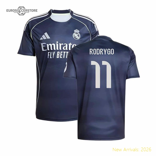 2025-2026 Real Madrid Away Shirt (Rodrygo 11)-Football Shirts Shop