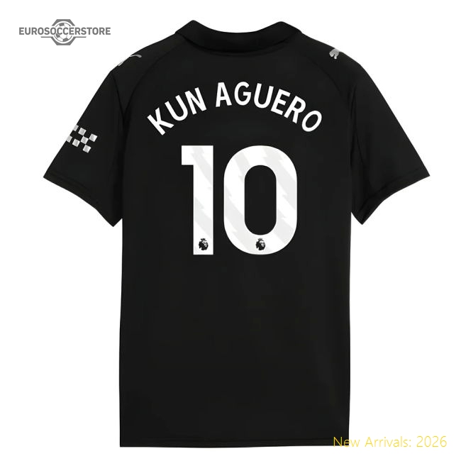 2025-2026 Man City Away Shirt (Kids) (Kun Aguero 10)-Football Jersey Hub