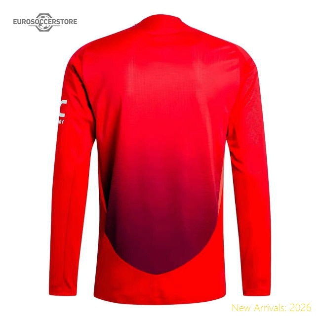 2024-2025 Man Utd Authentic Long Sleeve Home Shirt (Ronaldo 7)-Football Jersey Hub