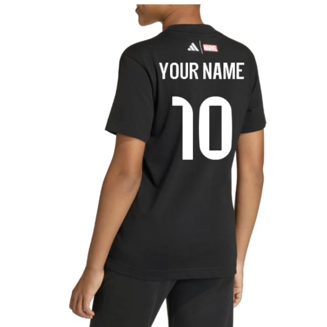2025-2026 Real Madrid Marvel Tee (Black) - Kids (Your Name)-BuySoccerJersey Hub