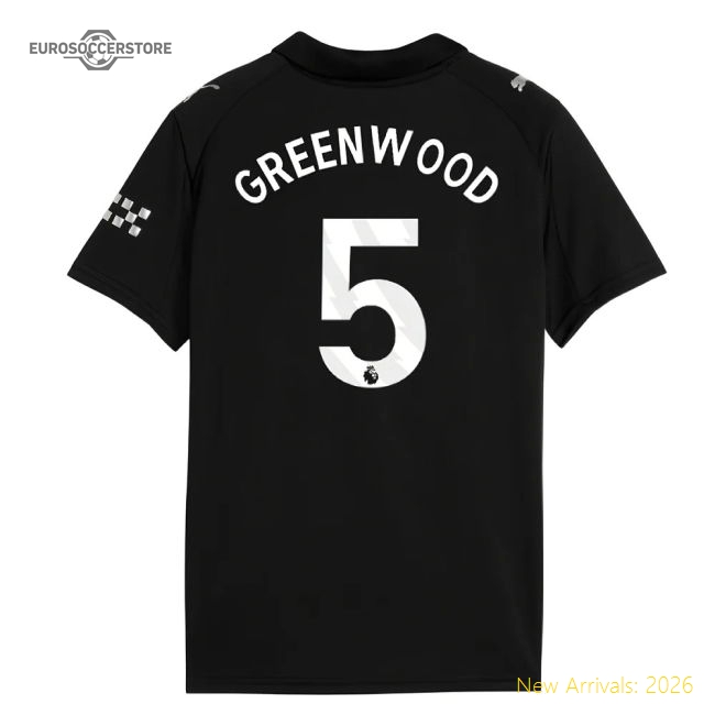 2025-2026 Man City Away Shirt (Kids) (Greenwood 5)-Football Jersey Hub