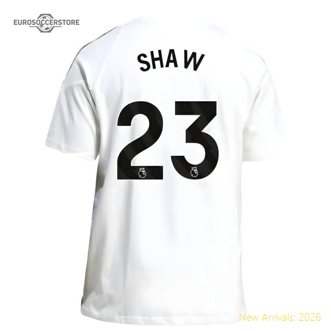 2025-2026 Man Utd Training Tee (White) (Shaw 23)-Football Jersey Hub