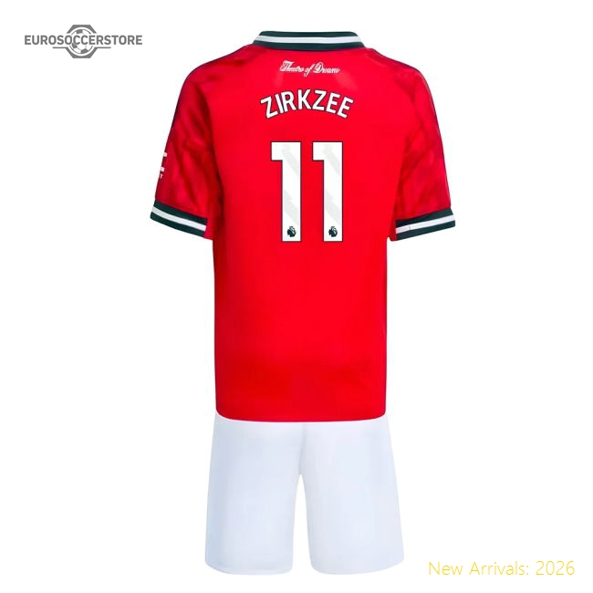2025-2026 Man Utd Home Mini Kit (Zirkzee 11)-Football Jersey Hub