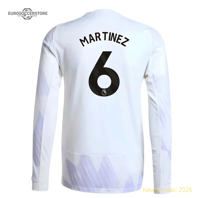 2025-2026 Man Utd Authentic Long Sleeve Away Shirt (Martinez 6)-Football Jersey Hub