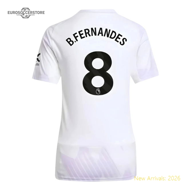 2025-2026 Man Utd Away Shirt (Womens) (B.Fernandes 8)-Football Jersey Hub