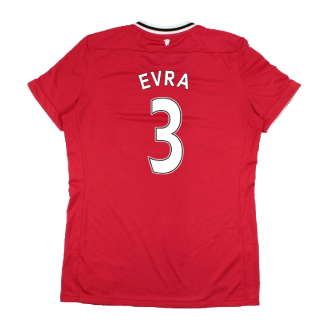 Manchester United 2011-12 Home Shirt (Women\'s) ((Very Good) M) (Evra 3)-Football Jersey Hub