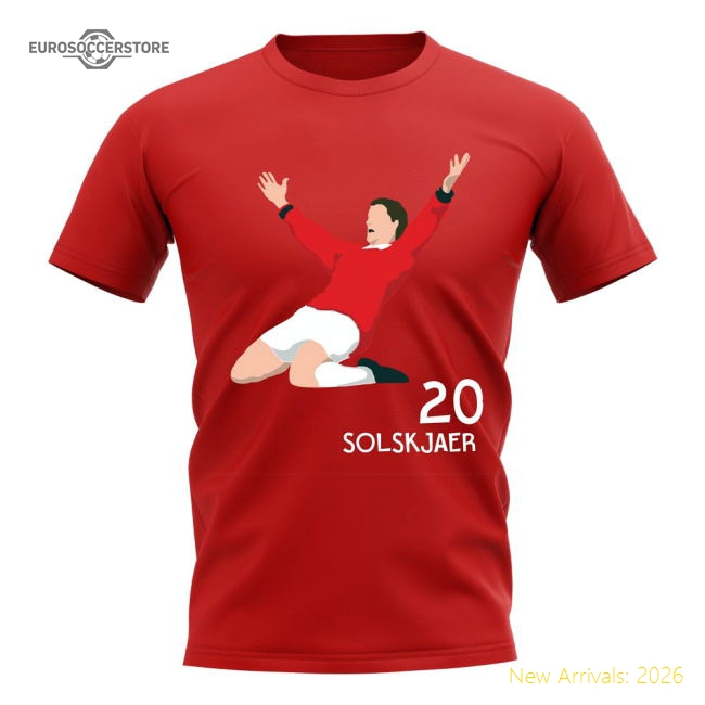 Ole Gunnar Solskjaer Man Utd Player Graphic T-Shirt (Red)-Football Jersey Hub