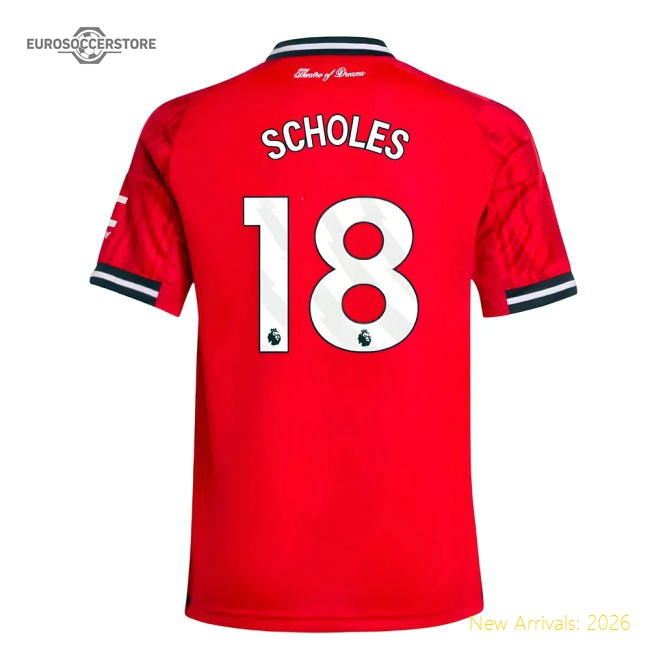 2025-2026 Man Utd Home Shirt (Kids) (Scholes 18)-Football Jersey Hub