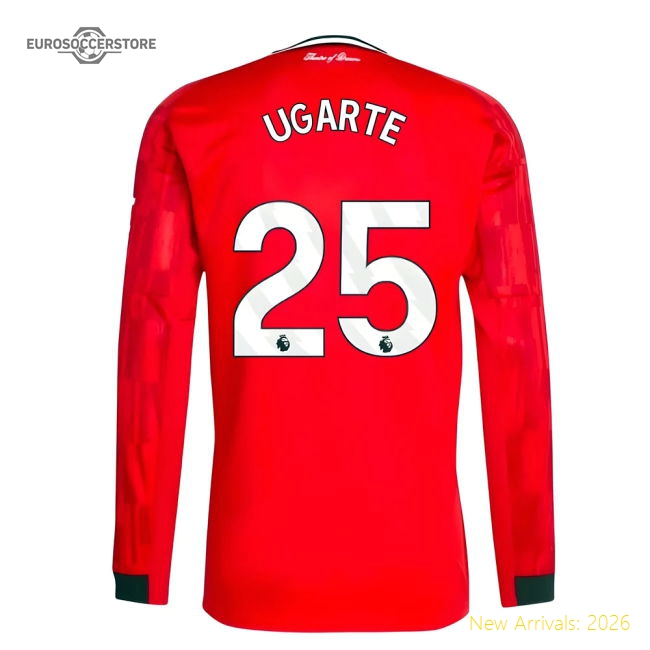 2025-2026 Man Utd Long Sleeve Home Shirt (Ugarte 25)-Football Jersey Hub