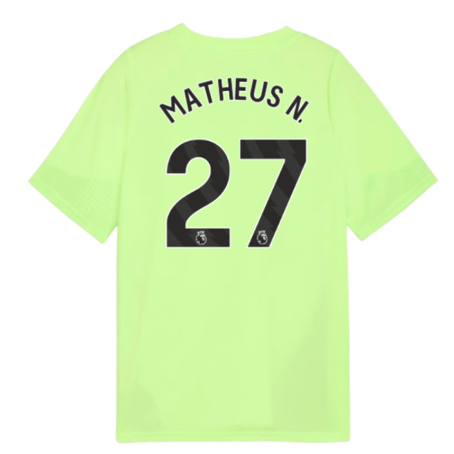 2025-2026 Man City Training Jersey (Fizzy Apple) - Kids (Matheus N. 27)-Football Shirts Shop