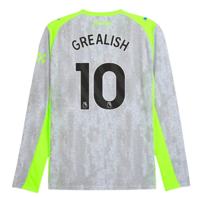 2025-2026 Man City Long Sleeve Third Shirt (Grealish 10)-Football Jersey Hub
