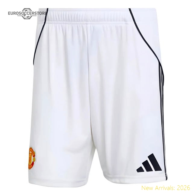 2025-2026 Man Utd Home Shorts (White)-Football Jersey Hub