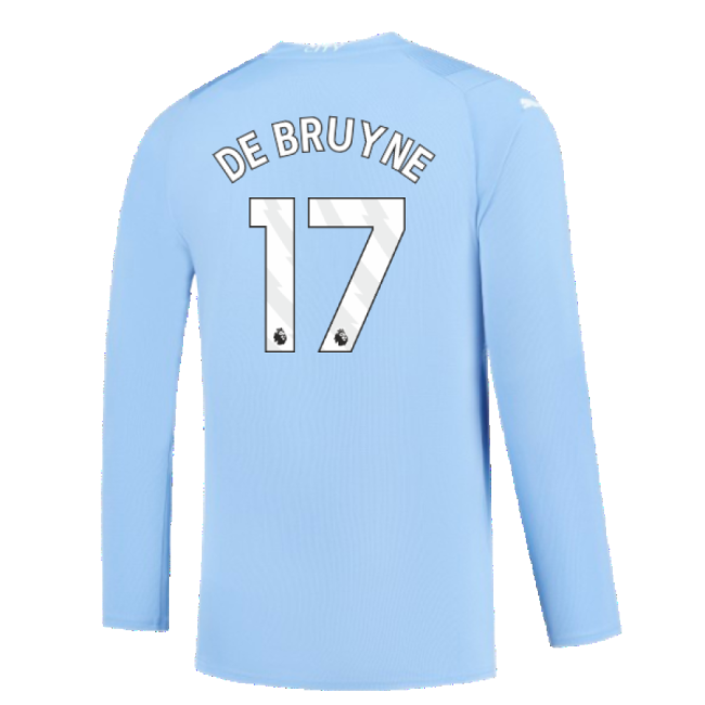 Manchester City 2023-2024 Puma Home Long Sleeved Shirt (S) (Good) (DE BRUYNE 17)-PitchVibe Kits