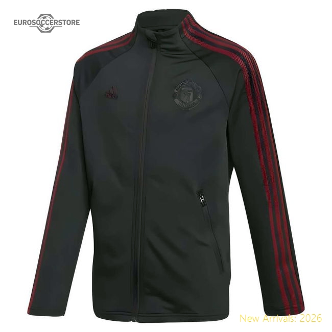2020-2021 Man Utd Anthem Jacket (Black) - Kids-Football Jersey Hub