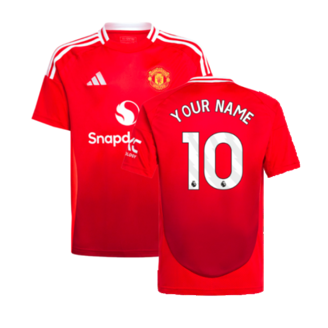 2024-2025 Man Utd Home Shirt (Kids) (Your Name)-Football Jersey Hub
