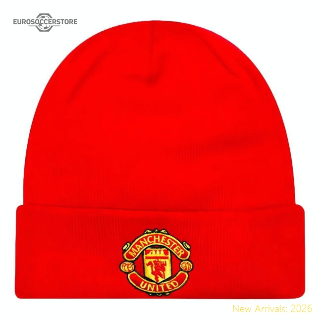 Manchester United Essential Red Beanie Hat-Football Jersey Hub