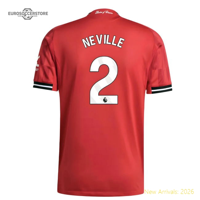 2025-2026 Man Utd Authentic Home Shirt (Neville 2)-Football Jersey Hub