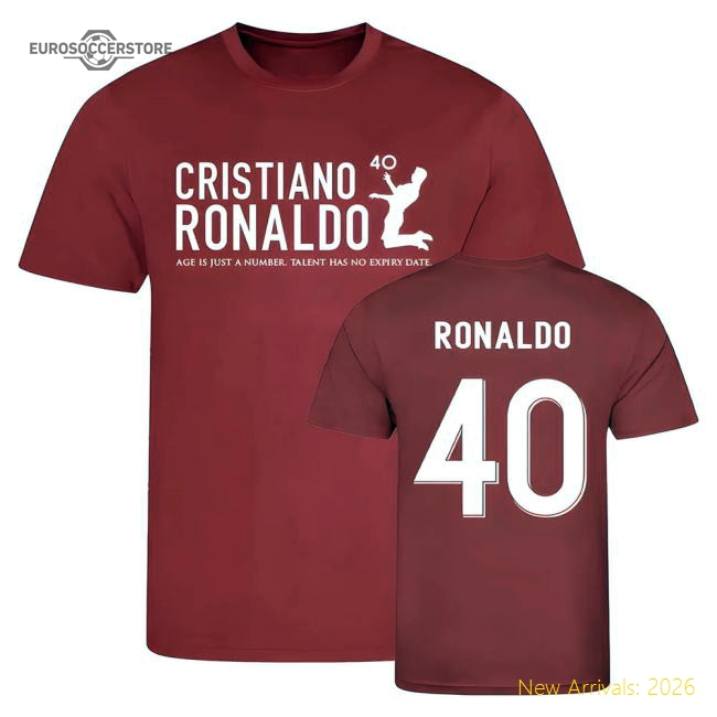 Cristiano Ronaldo at 40 Manchester United T-Shirt (Red)-Football Jersey Hub