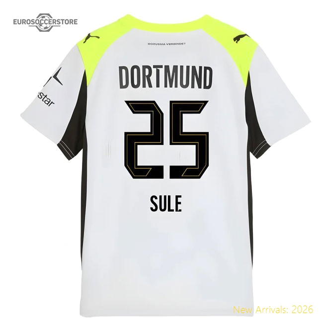 2025-2026 Borussia Dortmund Away Shirt (Kids) (Sule 25)-Football Jersey Hub