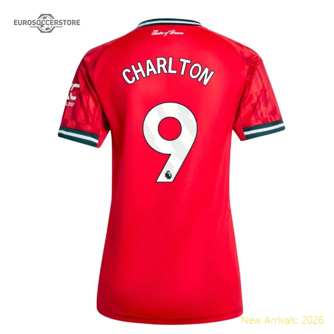 2025-2026 Man Utd Home Shirt (Womens) (Charlton 9)-Football Jersey Hub