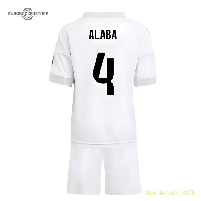 2025-2026 Real Madrid Home Mini Kit (Alaba 4)-Football Shirts Shop