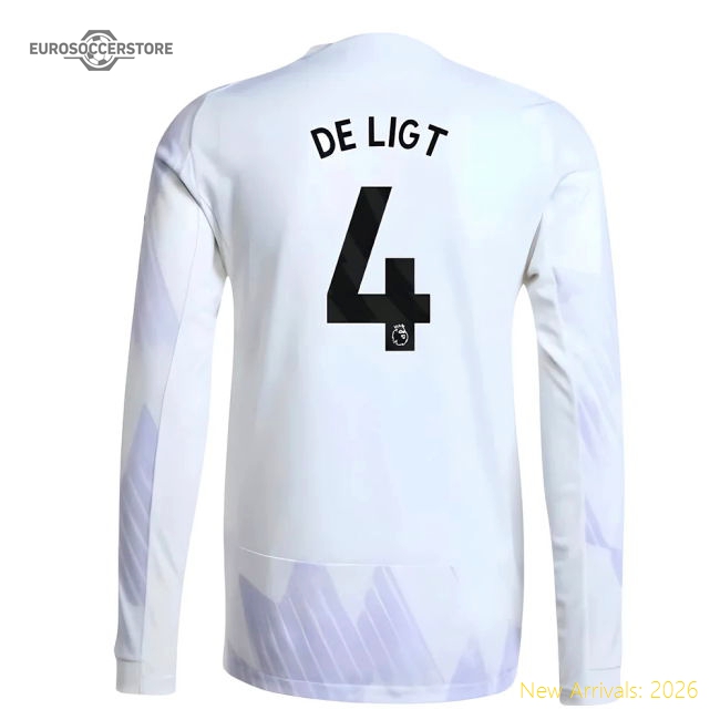 2025-2026 Man Utd Authentic Long Sleeve Away Shirt (De Ligt 4)-Football Jersey Hub