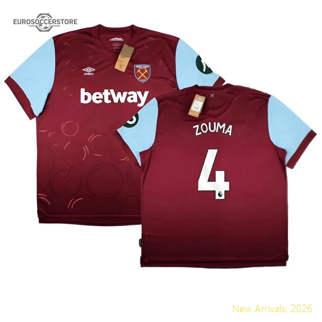 2023-2024 West Ham United Home Shirt (ZOUMA 4)-Vantage Point Soccer