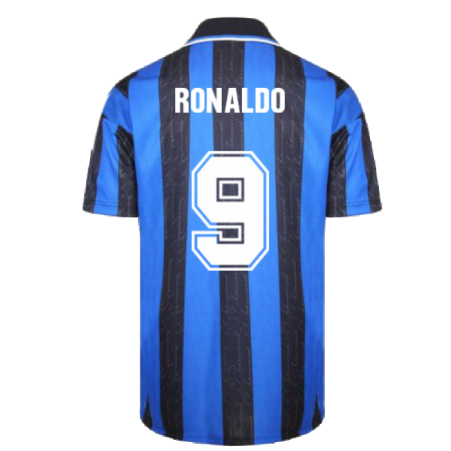 1998 Inter Milan Score Draw Home Shirt (RONALDO 9)-Football Shirts Shop