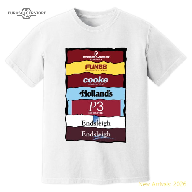 Burnley Sponsor History T-Shirt (White)-Vantage Point Soccer