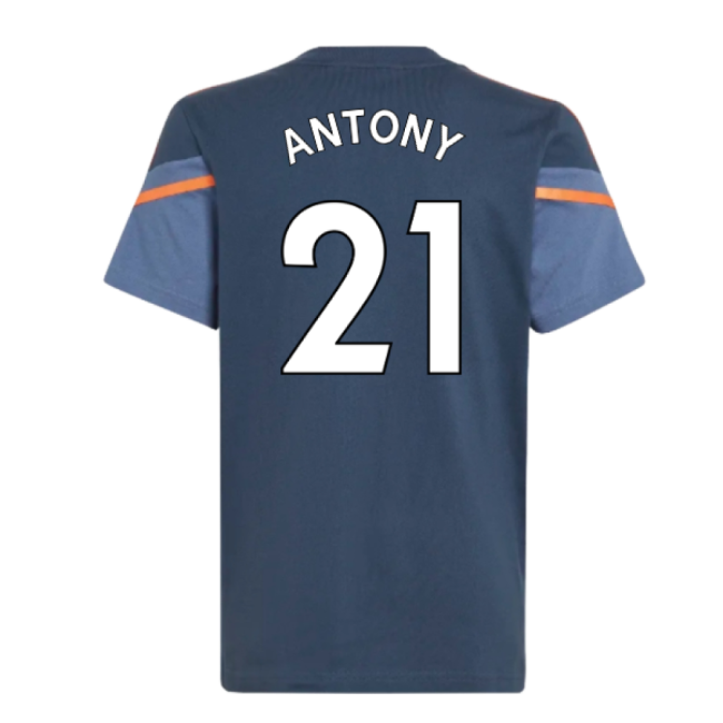 2022-2023 Man Utd Training Tee (Crew Navy) - Kids (ANTONY 21)-Football Jersey Hub