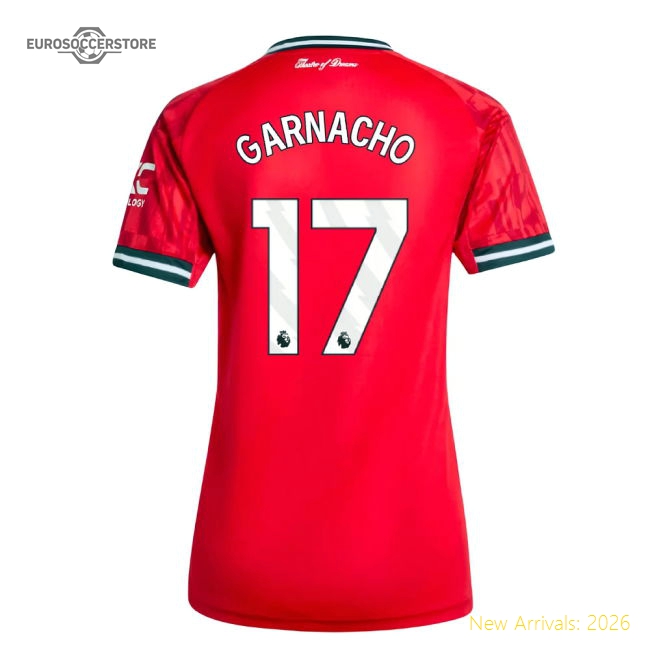 2025-2026 Man Utd Home Shirt (Womens) (Garnacho 17)-Football Jersey Hub