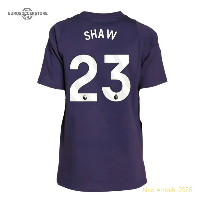 2025-2026 Man Utd Training Tee (Aurora Plum) - Kids (Shaw 23)-Football Jersey Hub