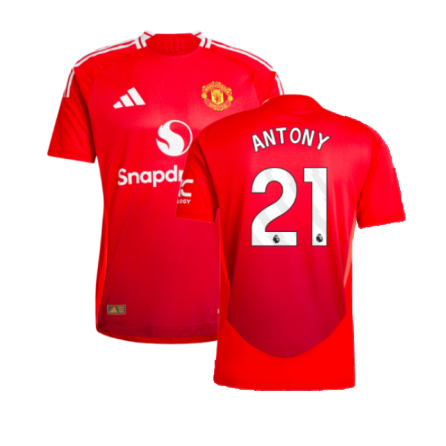 2024-2025 Man Utd Authentic Home Shirt (Antony 21)-Football Jersey Hub