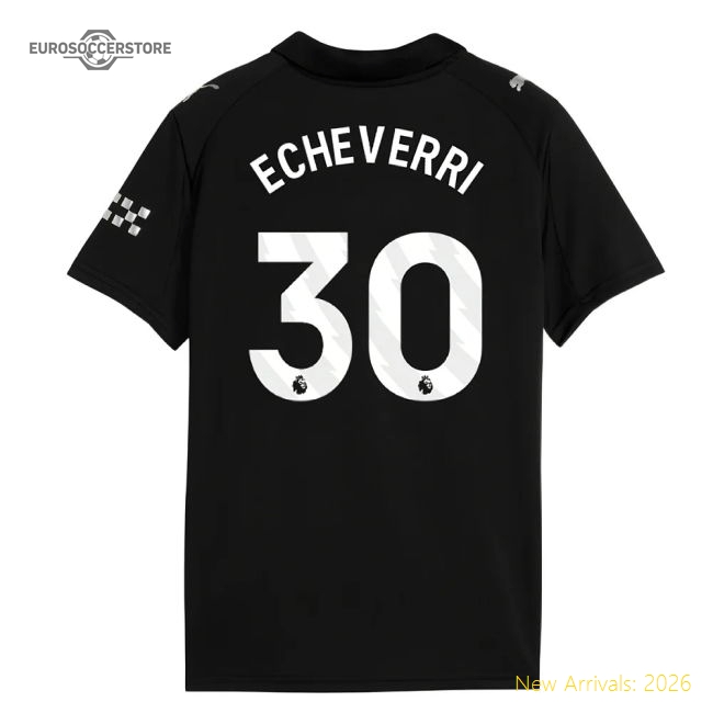 2025-2026 Man City Away Shirt (Kids) (Echeverri 30)-Football Jersey Hub