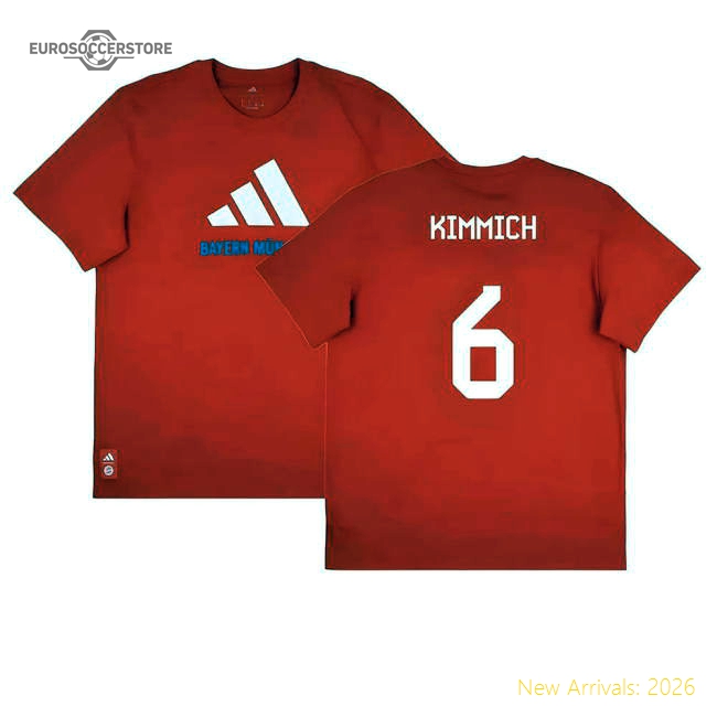 2025-2026 Bayern Munich Seasonal Graphic Tee (Red) (Kimmich 6)-PitchVibe Kits