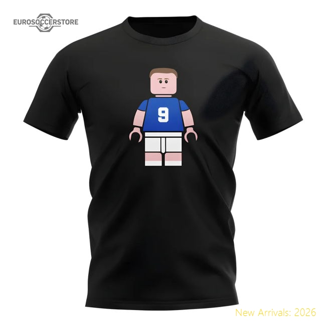 Duncan Ferguson Everton Brick Footballer T-Shirt (Black)-Football Jersey Hub