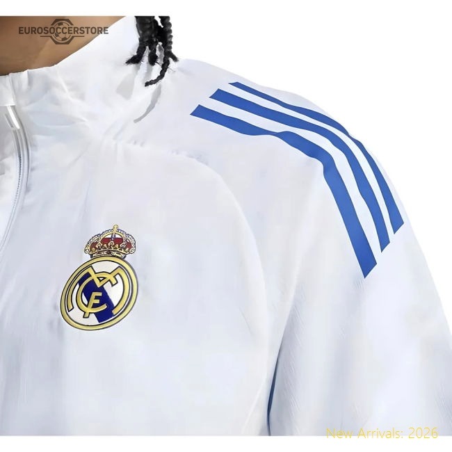 2025-2026 Real Madrid EU Presentation Jacket (White)-BuySoccerJersey Hub
