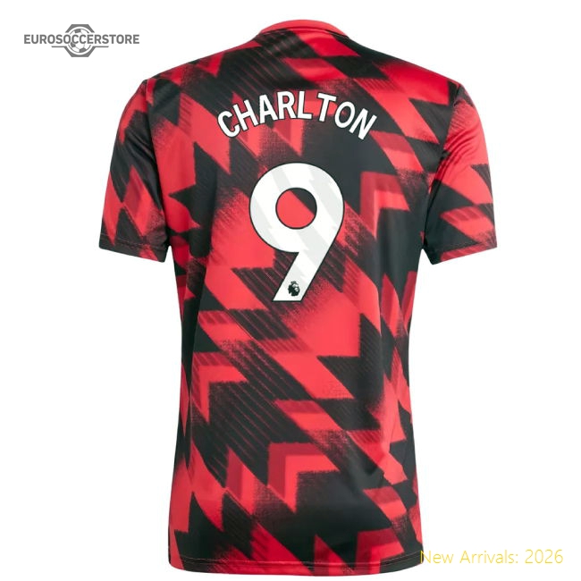 2025-2026 Man Utd Pre-Match Shirt (Red) (Charlton 9)-Football Jersey Hub