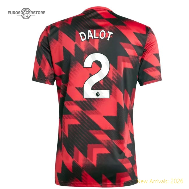 2025-2026 Man Utd Pre-Match Shirt (Red) (Dalot 2)-Football Jersey Hub