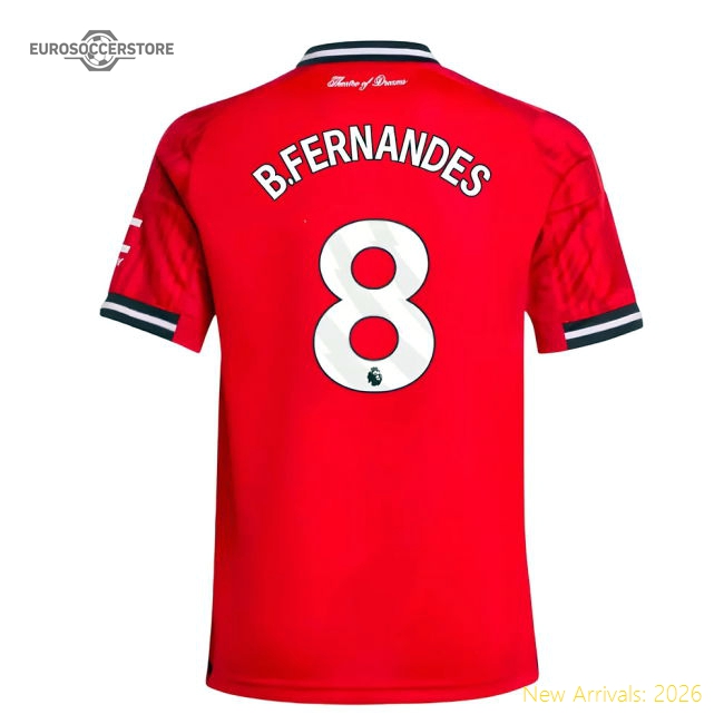 2025-2026 Man Utd Home Shirt (Kids) (B.Fernandes 8)-Football Jersey Hub
